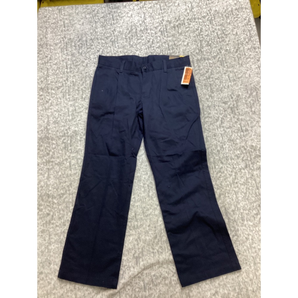 Dockers Boys Husky 28H Navy Blue Pleated Pants Classic Fit Adjustable‎ Waist NWT